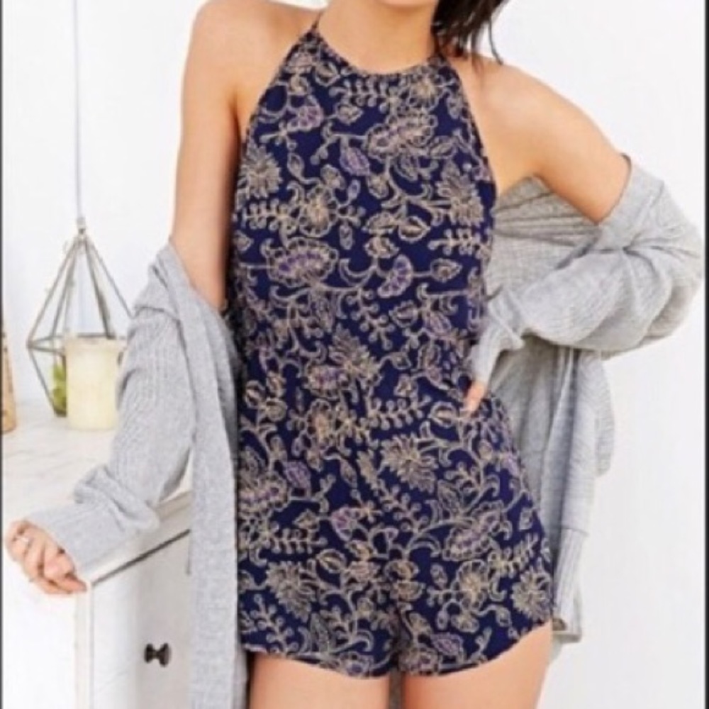 Out from Under by Urban Royal Blue Halter Teddy